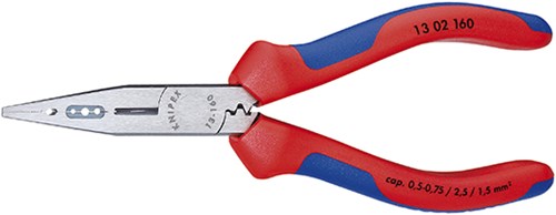 Knipex bedradingstang zwart geatramenteerd met meer-componentengrepen 160 mm - 1302160