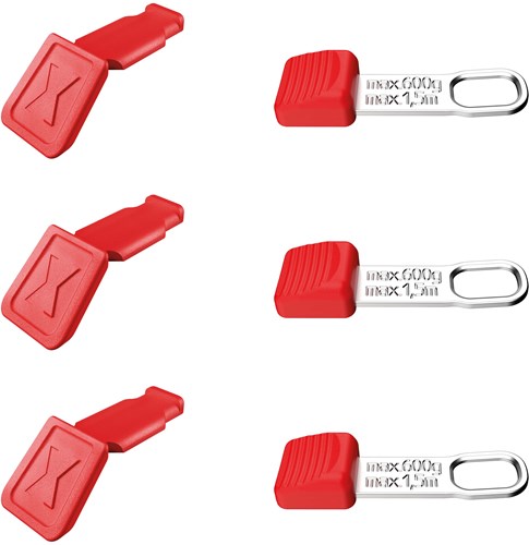 ギャラリービューアに画像をロードする, Knipex cc en tt clips | rood | 3 stuks van elk - 00 63 06 tcr
