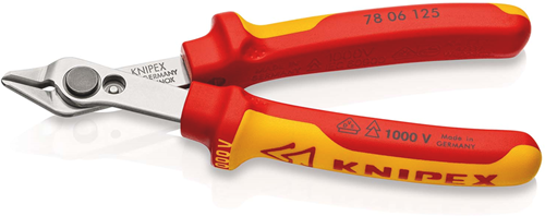 Afbeelding laden in galerijviewer, Knipex electronic super knips® vde | 125 mm lengte | geïsoleerd | meer-componentengrepen | vde-getest - 78 06 125 sb
