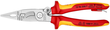 Knipex elektro installatietang geïsoleerd | meercomponenten-omhullingen | vde-gekeurd | geïntegreerde openingsveer - 13 96 200 t bk