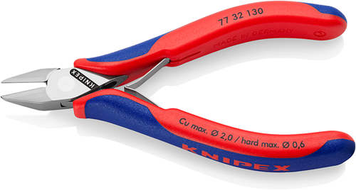 Afbeelding laden in galerijviewer, Knipex elektronica-zijsnijtang | 130 mm lengte | doorgestoken scharnier | meer-componentengrepen - 77 32 130

