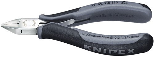 Knipex elektronica-zijsnijtang esd met meer-componentengrepen 115 mm - 7742115esd