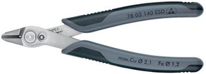 Knipex electronic super knips xl esd 78 03 140 esd elektronica-tang (grijs)