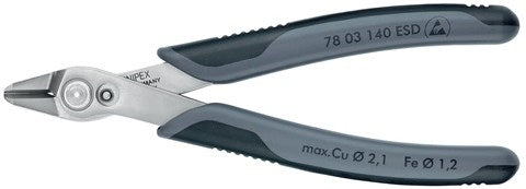 Knipex elektronicazijsnijtang | lengte 140 mm | facet nee | gepolijst | 1 stuk - 78 03 140 esd 78 03 140 esd