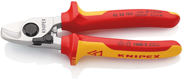 Knipex kabelschaar met openingsveer | geïsoleerd | meer-componentengrepen | vde-getest - 95 26 165 sb