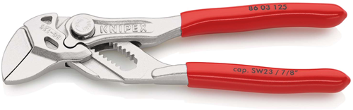 Load image into Gallery viewer, Knipex mini-sleuteltang | 125 mm lengte | tang en schroefsleutel in eén | kunststof bekleed - 86 03 125 sb

