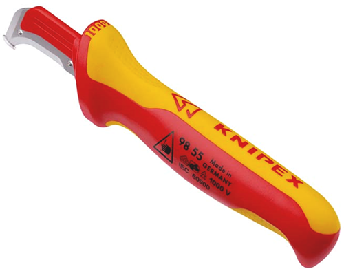 Knipex ontmantelingsmes 9855sb (rood geel, 180 mm)