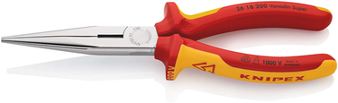 Knipex platspitse tang met zijsnijder (telefoontang) | 200 mm lengte | geïsoleerd | meer-componentengrepen - 26 16 200 sb
