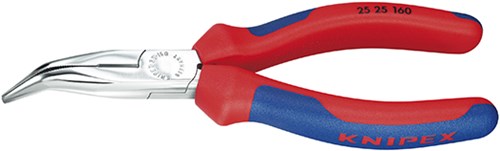Knipex platspitse tang met zijsnijder verchroomd 160 mm - 2525160