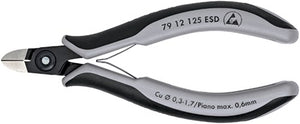 Knipex precisie elektronica-zijsnijtang esd gebruineerd 125 mm - 7912125esd