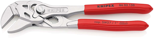 Afbeelding laden in galerijviewer, Knipex sleuteltang | 150 mm lengte | tang en schroefsleutel in eén | kunststof bekleed | verchroomd - 86 03 150 sb
