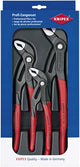Knipex cobra waterpomptangenset werkplaats 3-delig instelling met druk op de knop, zelfklemmend effect, fijnafstelling