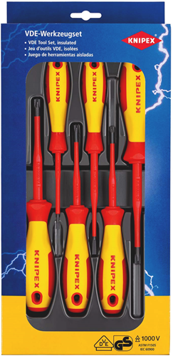 Knipex vde schroevendraaier pakket | plusminus sleuf | zelfbedieningskaart blister - 00 20 12 v05