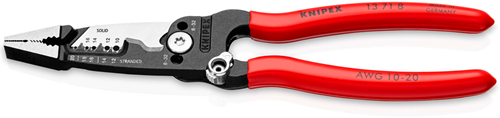 Load image into Gallery viewer, Knipex wirestripper multifunctionele tang | voor elektricien | amerikaans model | kunststof bekleed - 13 71 8
