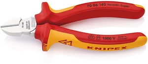 Knipex zijsnijtang | 140 mm lengte | geïsoleerd | meer-componentengrepen | vde-getest | verchroomd - 70 06 140 sb