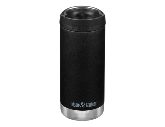 Klean kanteen thermosfles - tkwide - 355 ml (12 oz) - met koffiedop - zwart