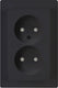 Enzo kopp hk05 mat zwart inbouw stopcontact dubbel - 4621715