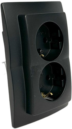Enzo kopp hk05 mat zwart inbouw stopcontact ra dubbel - 4621720