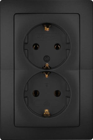 Enzo kopp hk05 mat zwart inbouw stopcontact ra dubbel - 4621720