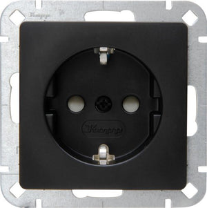 Enzo kopp hk05 mat zwart inbouw stopcontact ra + kinderbeveiliging - 4621700