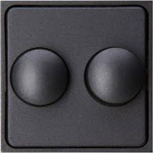 Enzo kopp hk07 antraciet afdekplaat + knop duo dimmer - 4623035