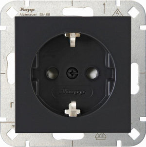 Enzo kopp hk07 antraciet inbouw stopcontact ra + kinderbeveiliging - 4623110