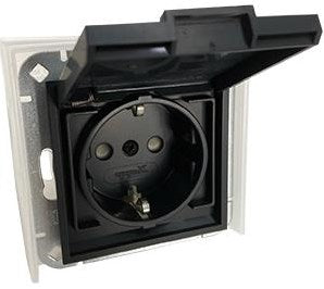 Load image into Gallery viewer, Enzo kopp hk07 antraciet ip44 inbouw stopcontact ra deksel - 4623160
