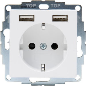 Enzo kopp hk07 pure mat wit inbouw stopcontact ra met 2x usb - 4624115