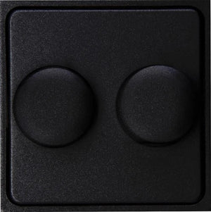 Enzo kopp hk07 pure mat zwart afdekplaat + knop duo dimmer - 4624535