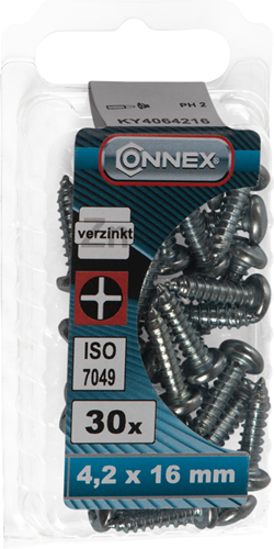 Load image into Gallery viewer, Connex plaatschroef pank 4.2x16 30st vz - ky4064216
