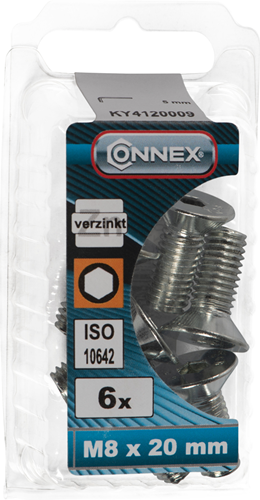 Load image into Gallery viewer, Connex binnenzeskantbout vk m8x20 6st vz - ky4120009
