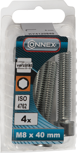 Load image into Gallery viewer, Connex binnenzeskantbout cy m8x40 4st vz - ky4120840
