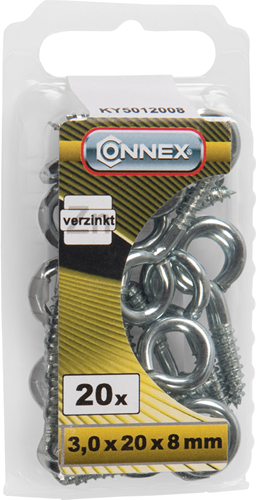 Load image into Gallery viewer, Connex oogschroef 3.0x20x8 20st vz - ky5012008
