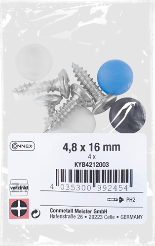 Load image into Gallery viewer, Connex nummerplaat set 4,8x16 vz k ph 4st - kyb4212003
