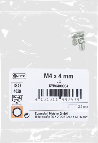 Load image into Gallery viewer, Connex inbusstelbout m4x4 a2 5st - kyb6400034
