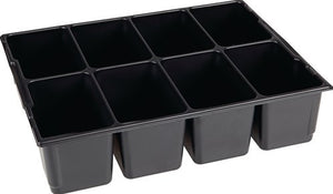 L-boxx verdeler voor kleine delen | b404xd317xh97 mm polystyreen | met 8 bakken | zwart | 1 stuk - 1000010129 - 1000010129