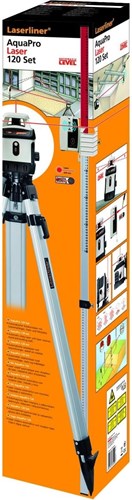 Laserliner aquapro 120 set | rotatielaser + statief, ontvanger en meetlat - 046.04.00a