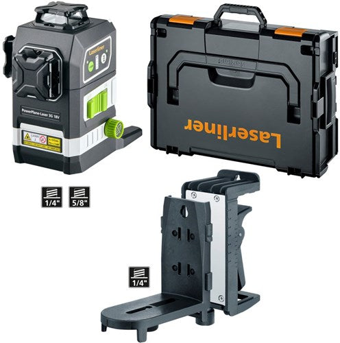 Load image into Gallery viewer, Laserliner powerplane-laser 3g multi-18v - geleverd met 7-delige poweradapterset 036.380.70 - 036.380l
