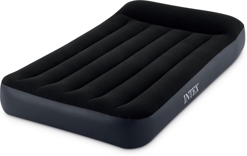 Afbeelding laden in galerijviewer, Intex twin pillow rest classic luchtbed met ingebouwde pomp (220-240v) 99x191x25cm
