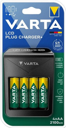 Varta lcd batterijlader lcd met 4x2100ma aa batterij - 3512391