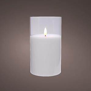 Cargue la imagen en el visor de la galería, Enzo led flakkerkaars in glas 7,5x12,5cm wit - 5509660
