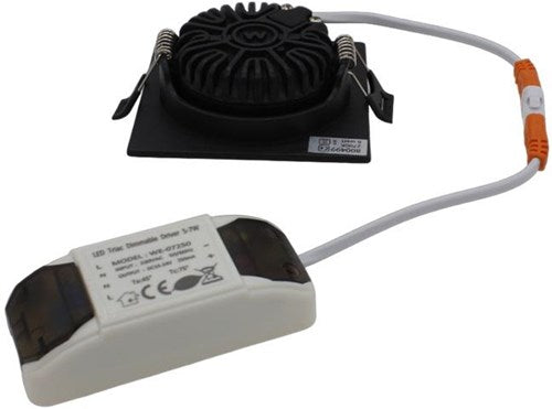 Laden Sie das Bild in Galerie -Viewer, Enzo led inbouwspot 6w 2700k 85mm 60gr vierkant verstelbaar zwart - led4615
