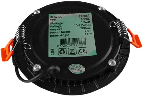 Chargez l'image dans la visionneuse de la galerie, Enzo led panel downlight 6w 4000k incl. driver zwart - led2612
