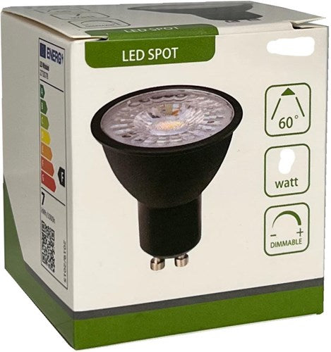 Chargez l'image dans la visionneuse de la galerie, Enzo led spot gu10 230v 7-75w 60gr zwart 2700k dimbaar - led0650
