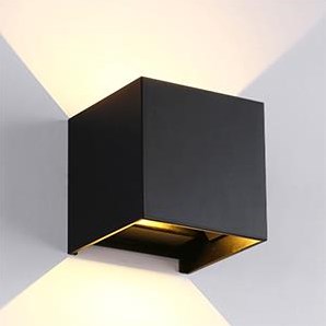 Chargez l'image dans la visionneuse de la galerie, Enzo led wandlamp 2x3w up down vierkant zwart 3000k - 5082070
