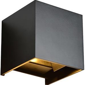 Chargez l'image dans la visionneuse de la galerie, Enzo led wandlamp 2x3w up down vierkant zwart 3000k - 5082070
