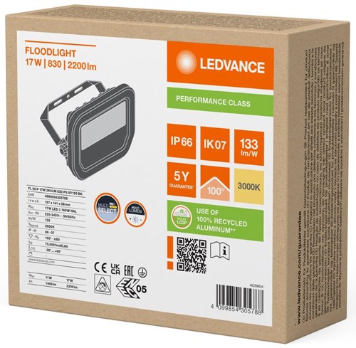 Enzo ledvance led bouwlamp 20w 3000k zwart - 5017510