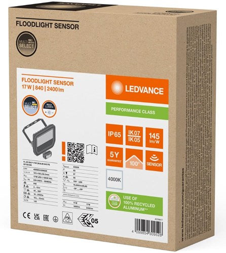 Load image into Gallery viewer, Enzo ledvance led bouwlamp 20w 4000k zwart + sensor - 5017561

