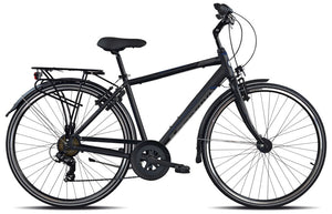 Legnano Cambridge 28 Inch 54 cm Heren 7V V-Brakes Matzwart Grijs
