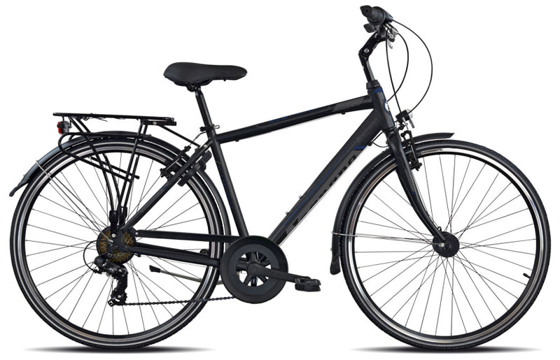 Legnano Cambridge 28 Inch 54 cm Heren 7V V-Brakes Matzwart Grijs